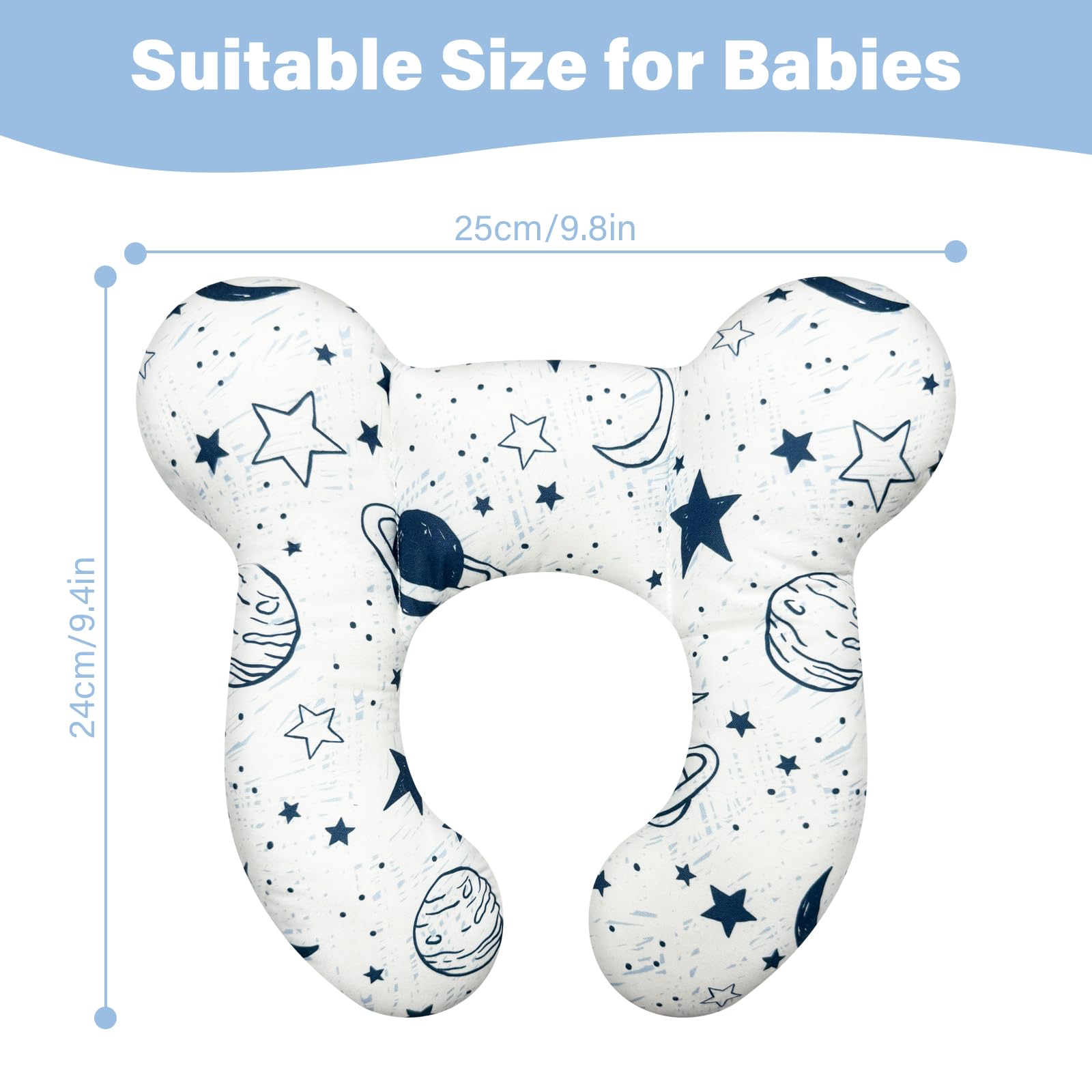 DEEZOMO Baby Neck Pillow soft-cotton-fabric conveys gentle touch for sensitive skin.