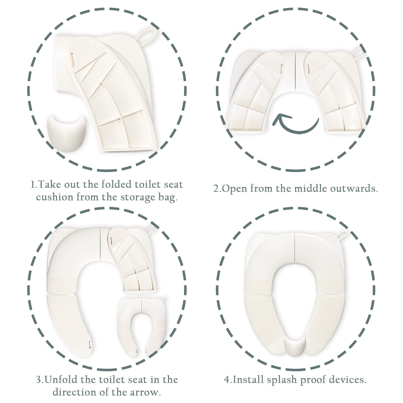 DEEZOMO Kids foldable seat highlights lightweight PP material for easy transport.