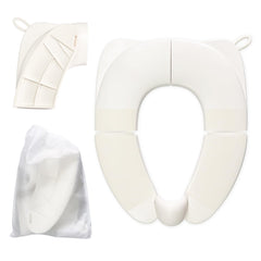 DEEZOMO Kids foldable seat on standard toilet demonstrates universal fit for toddlers.