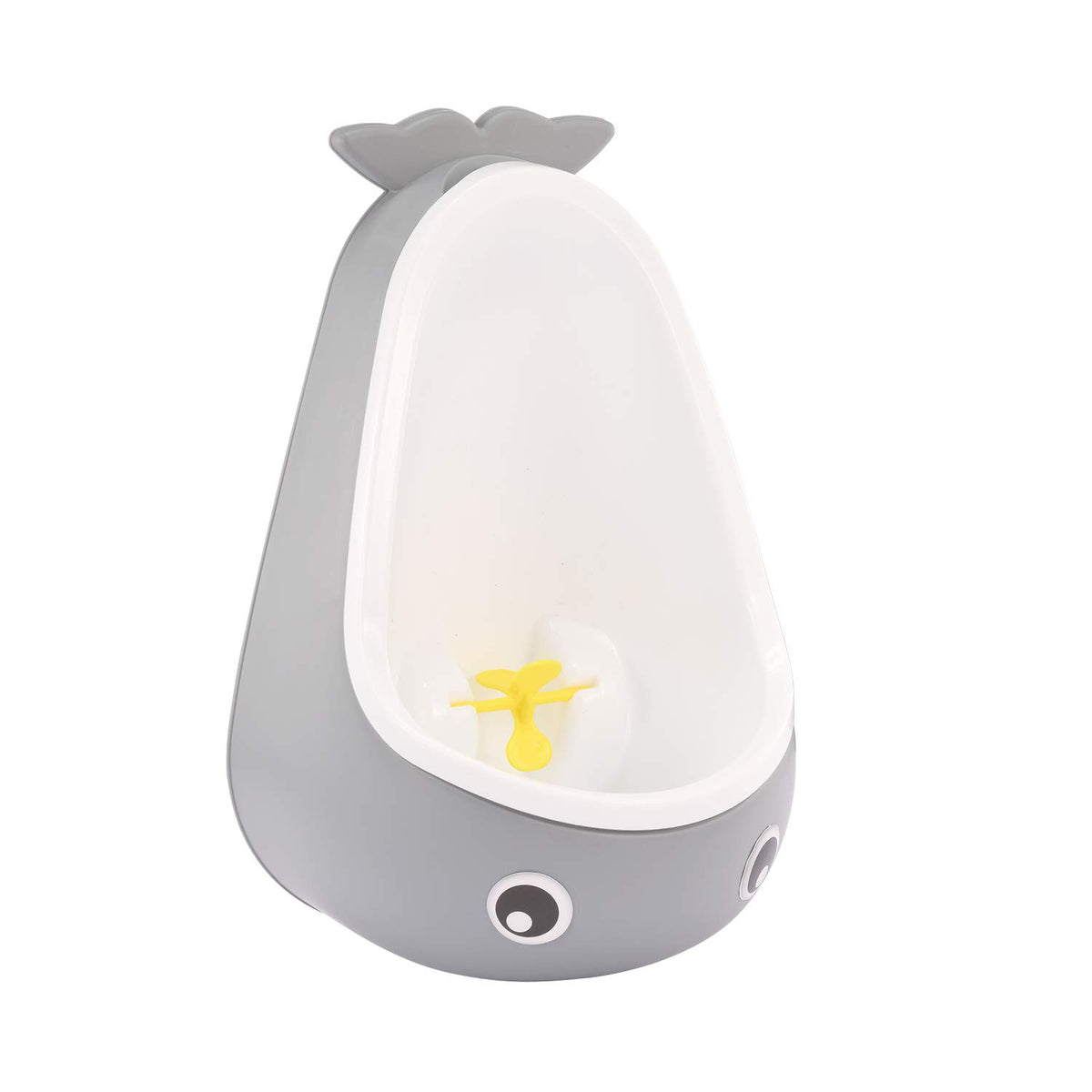DEEZOMO Whale Potty Training Urinal gray front view promotes independent toilet learning for toddlers