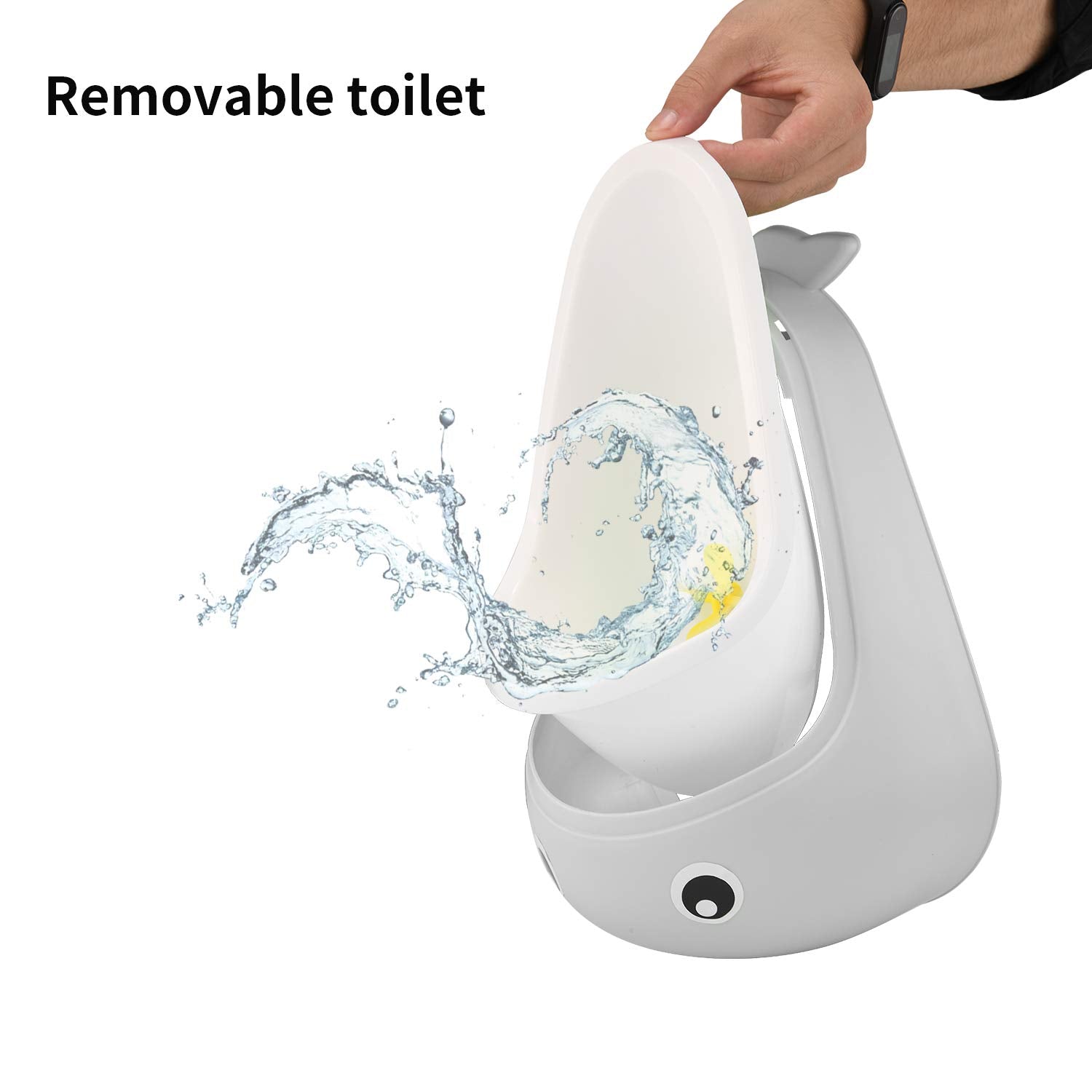 DEEZOMO Whale Potty Training Urinal gray strong suction base with adjustable height