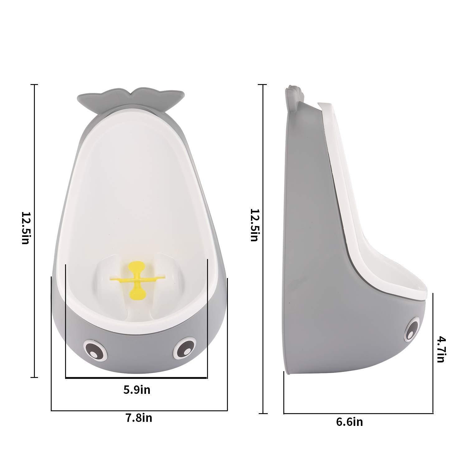 DEEZOMO Whale Potty Training Urinal gray whale shape encourages child friendly training