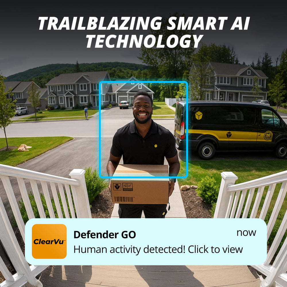 Defender GO 2K AI color-night-vision; vivid nighttime details for outdoor or indoor scenes.