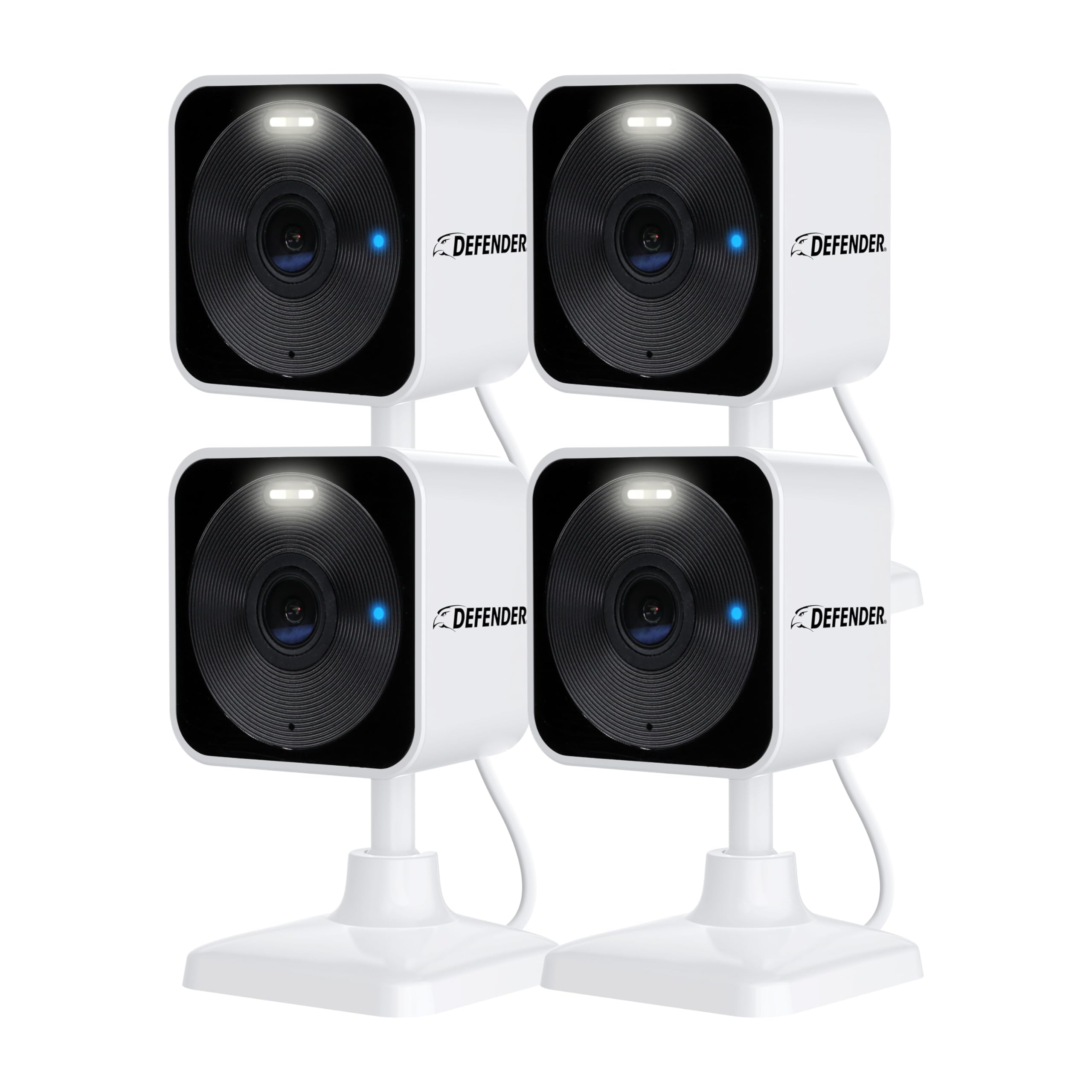 Defender GO 2K AI camera front-view; seamless home security with dual-band WiFi.