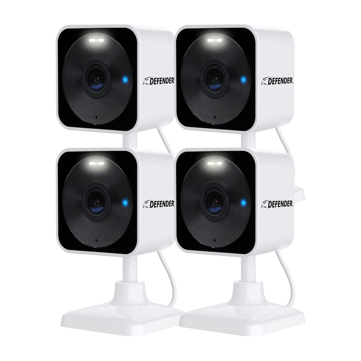 Defender GO 2K AI camera front-view; seamless home security with dual-band WiFi.
