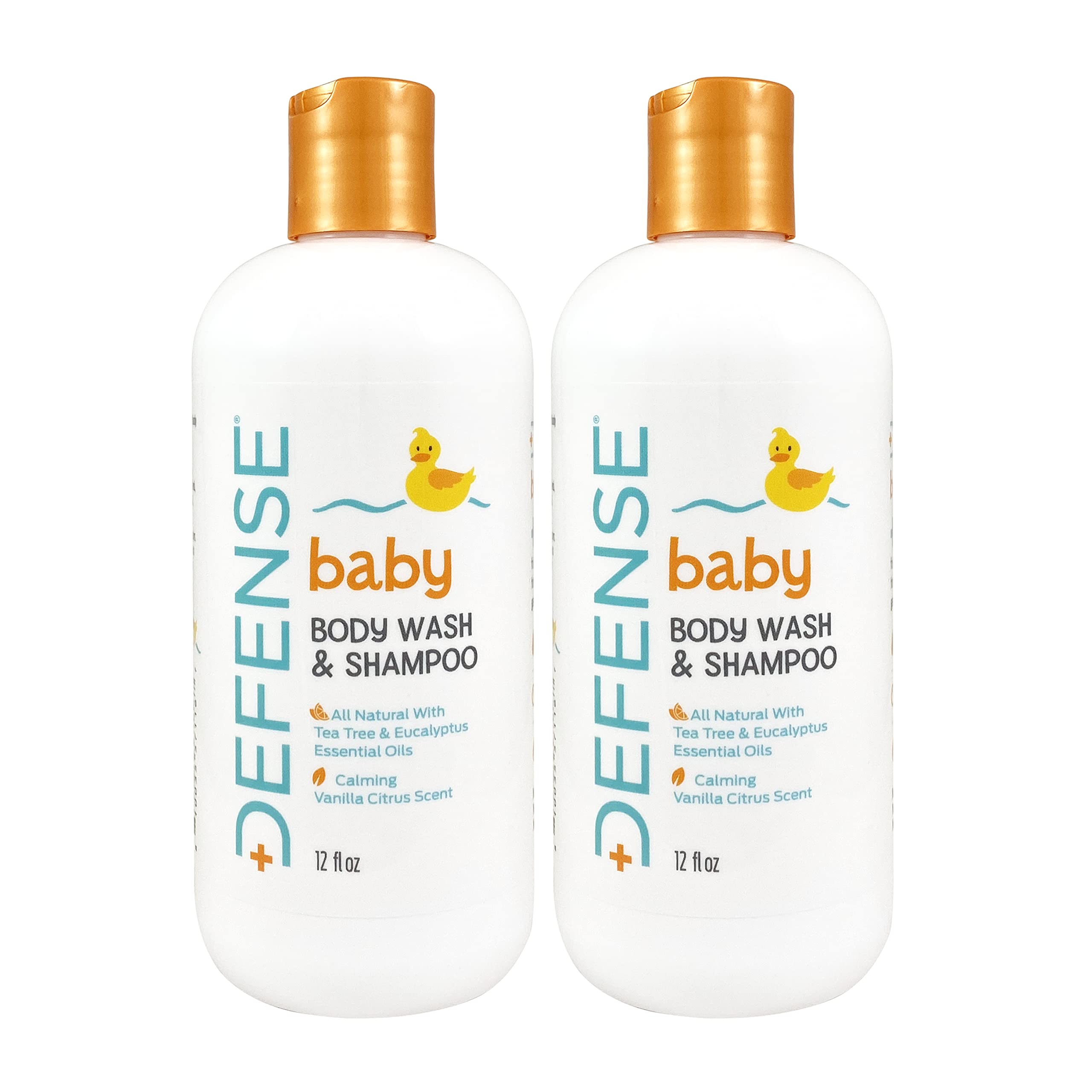 Defense Soap Baby Shampoo bottle with tea tree oil for gentle cleansing.