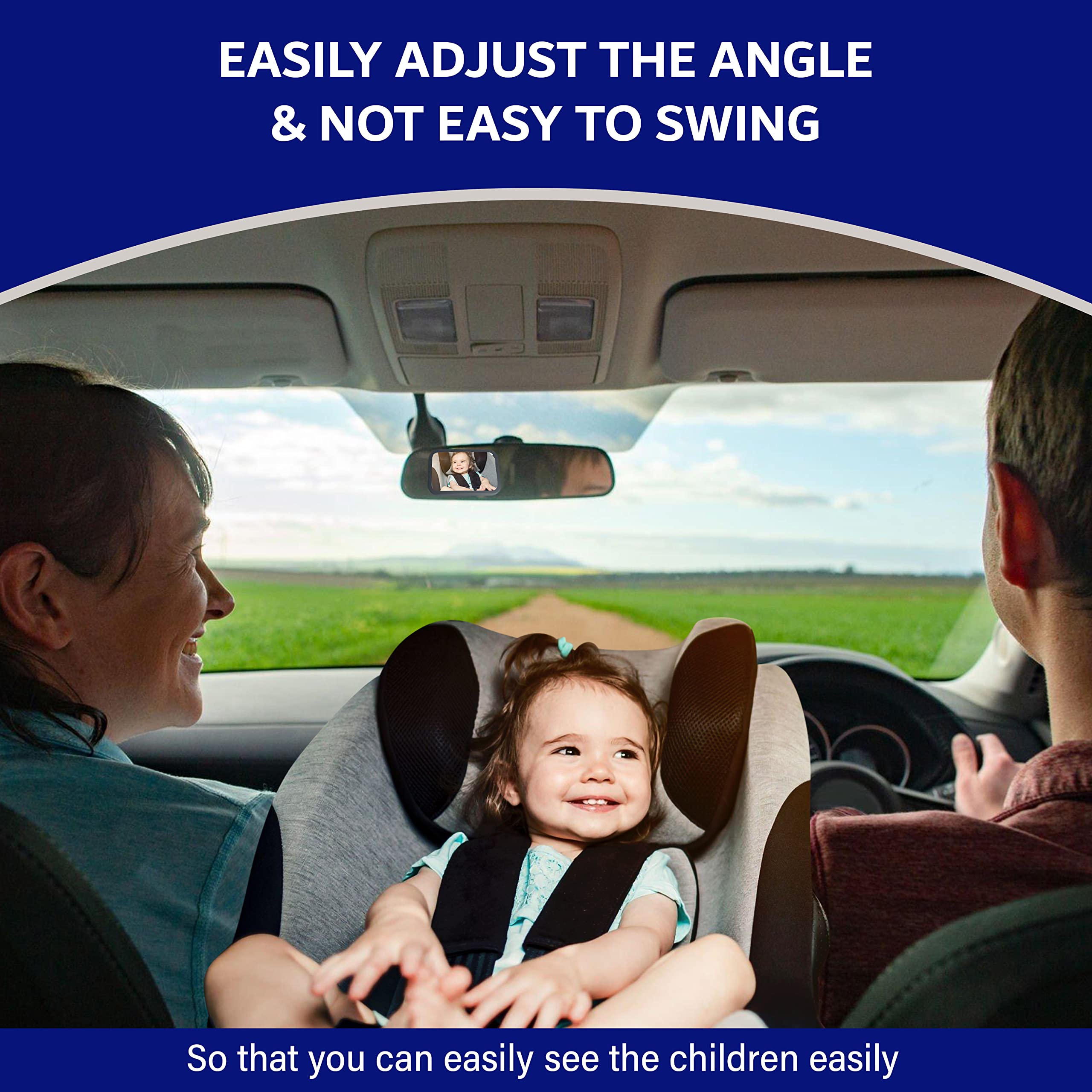 Define Essentials baby car mirror easy-install design fits most vehicles