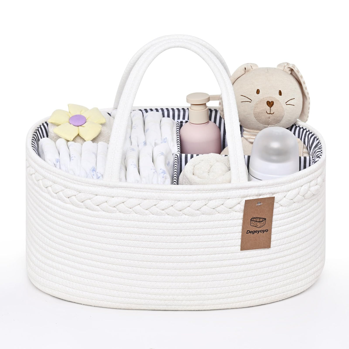 Degeyoyo Baby Diaper Caddy Organizer on changing table, easy access to nursery essentials