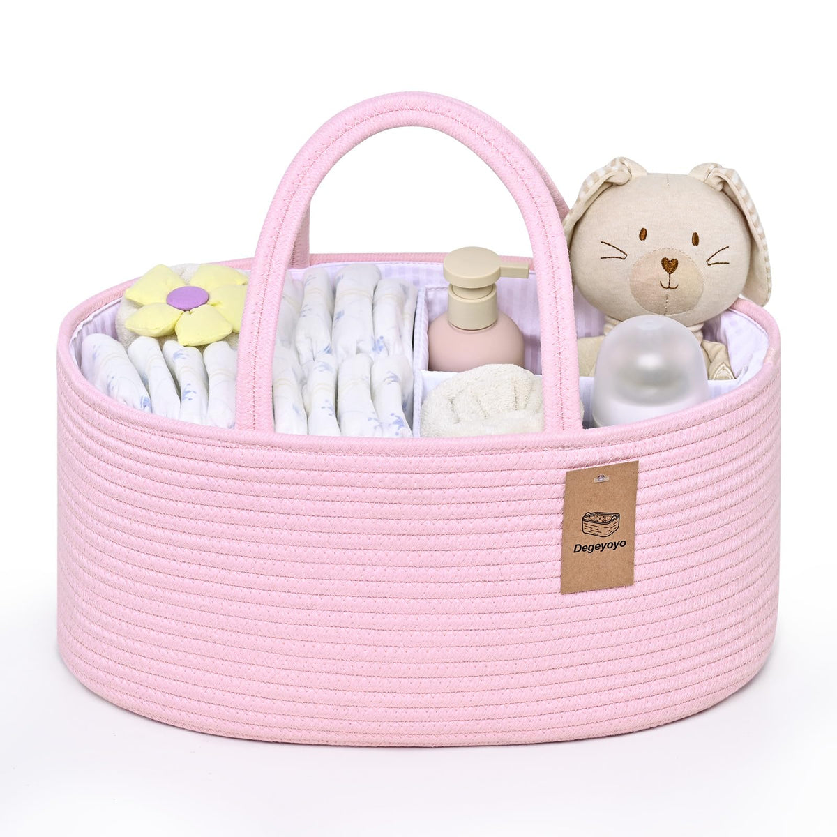 Degeyoyo baby diaper caddy organizer keeps nursery essentials neatly organized for busy days.