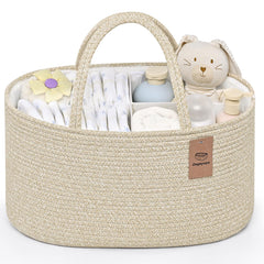 Degeyoyo baby diaper caddy organizer showing wide storage for bottles and diapers, great for quick diaper changes.