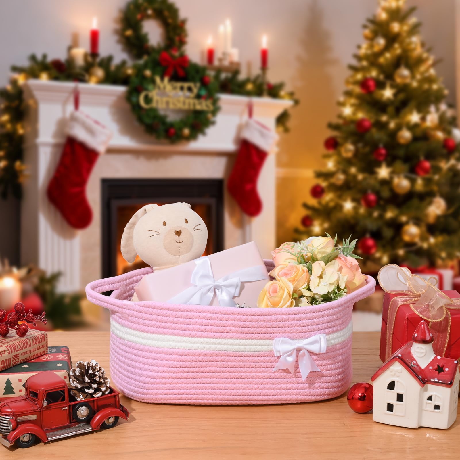 Degeyoyo baby shower-appropriate basket showcased as versatile decor or storage.