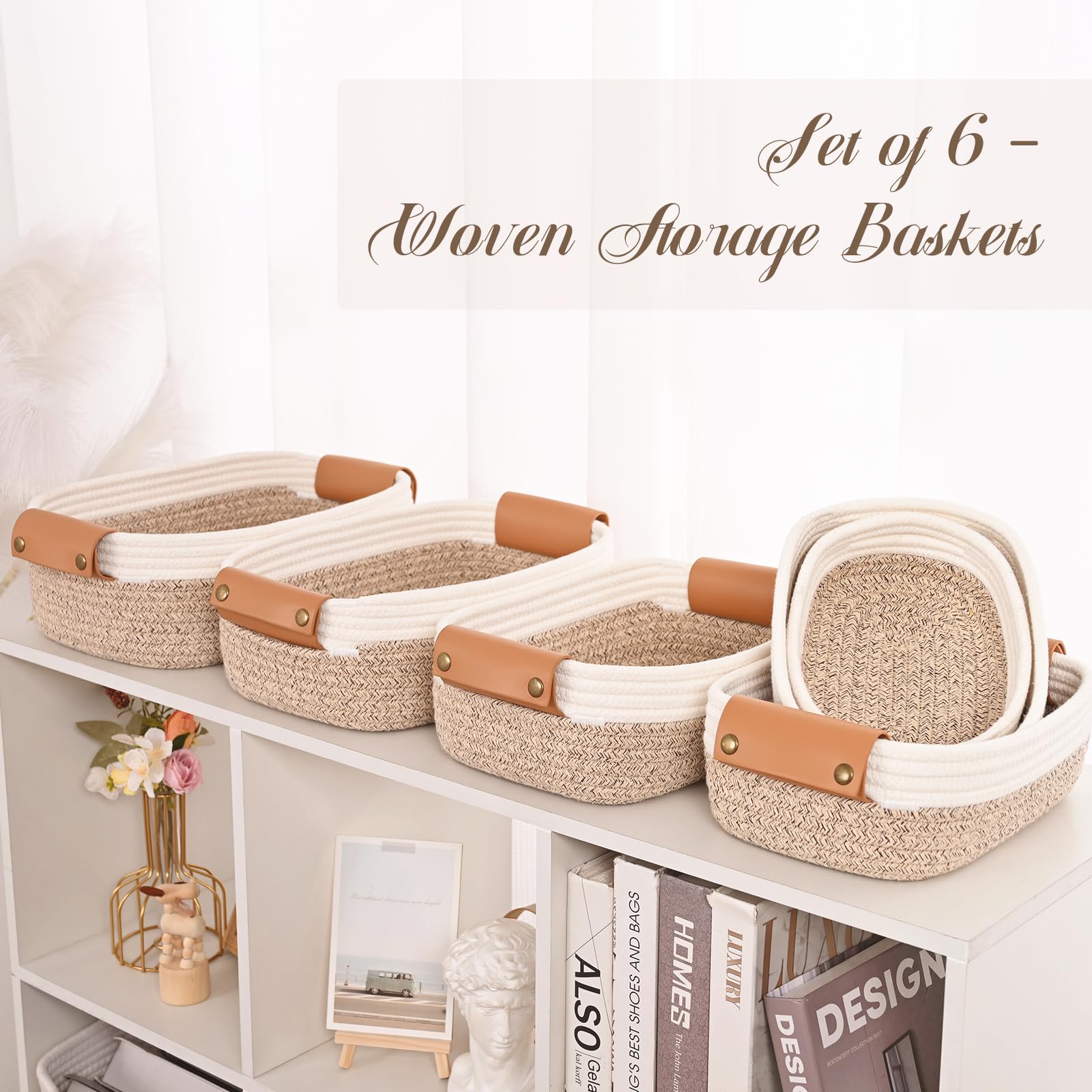 Degeyoyo bathroom organizer basket stores towels and toiletries neatly.