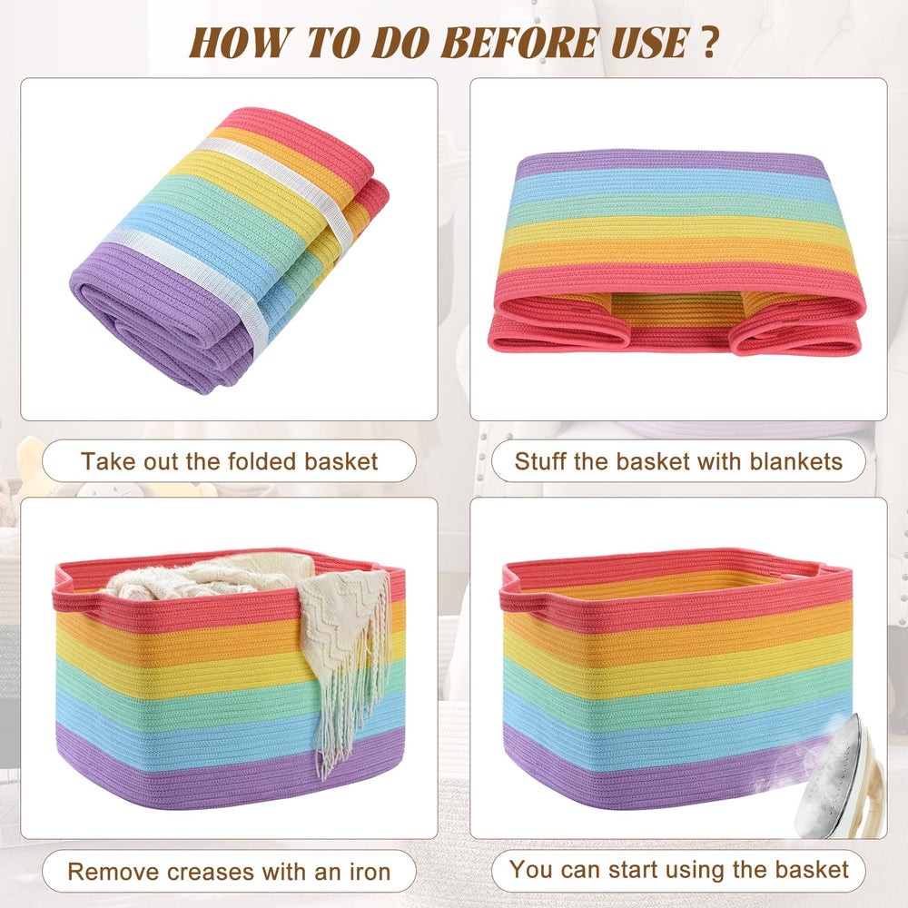 Degeyoyo blanket basket 60L material, odor-free cotton rope construction