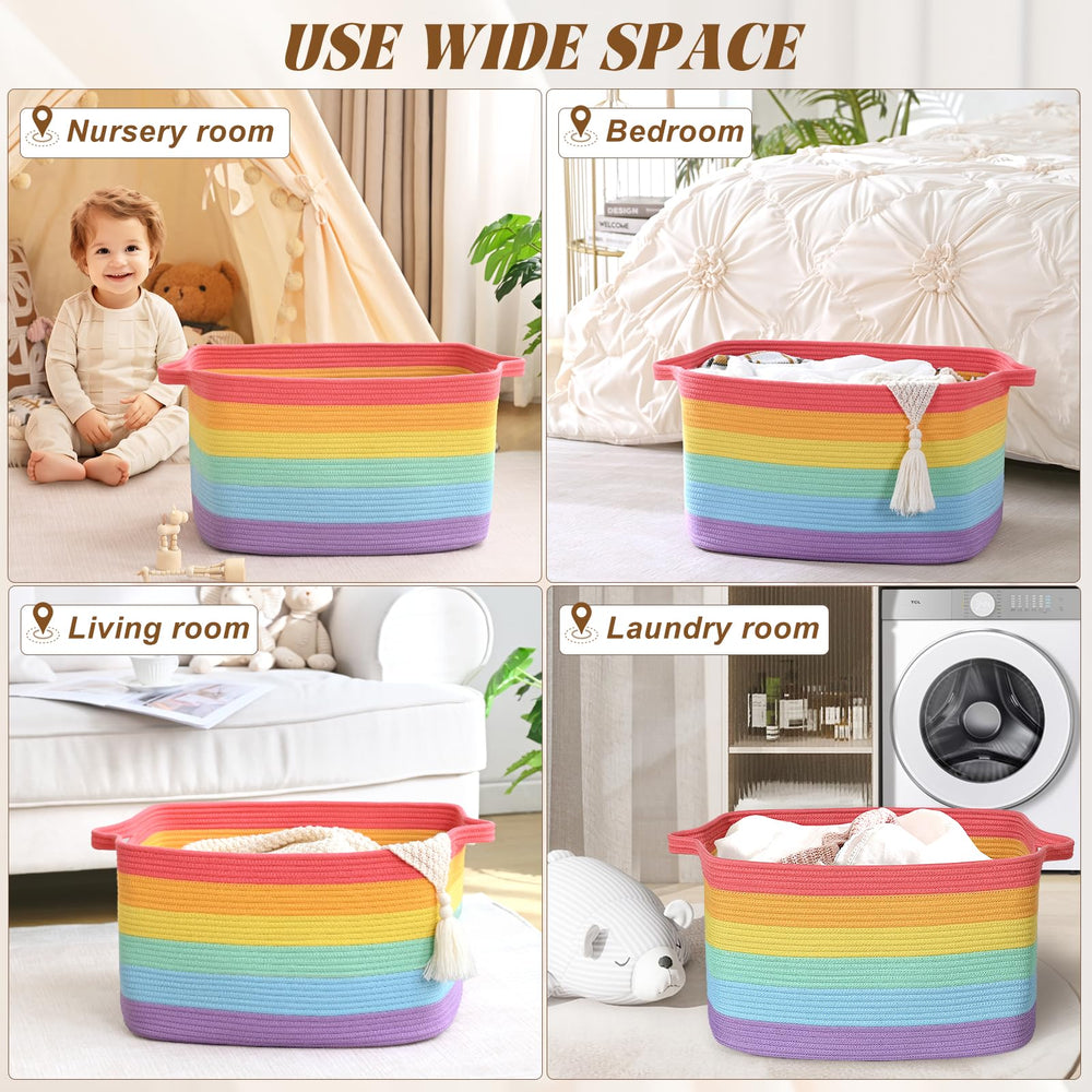 Degeyoyo blanket basket folded for storage, compact when not in use