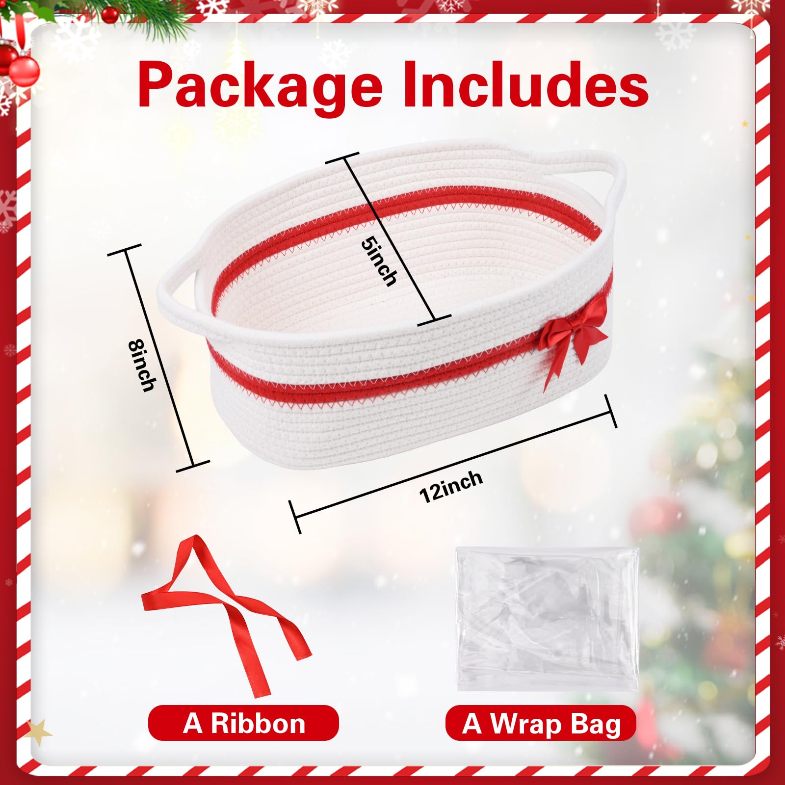 Degeyoyo Christmas decor storage—basket keeps ornaments organized.