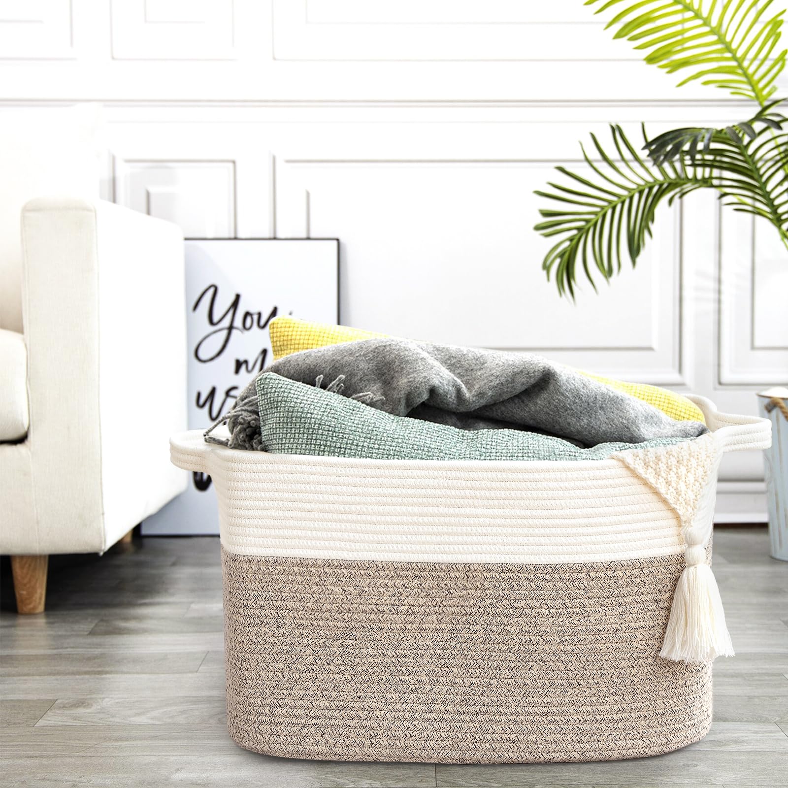 Degeyoyo cotton rope basket shows durable woven texture ideal for everyday use.