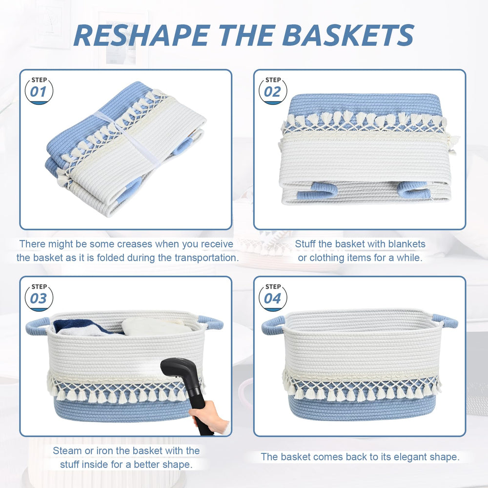 Degeyoyo baskets arrive folded and reshape easily for everyday use.
