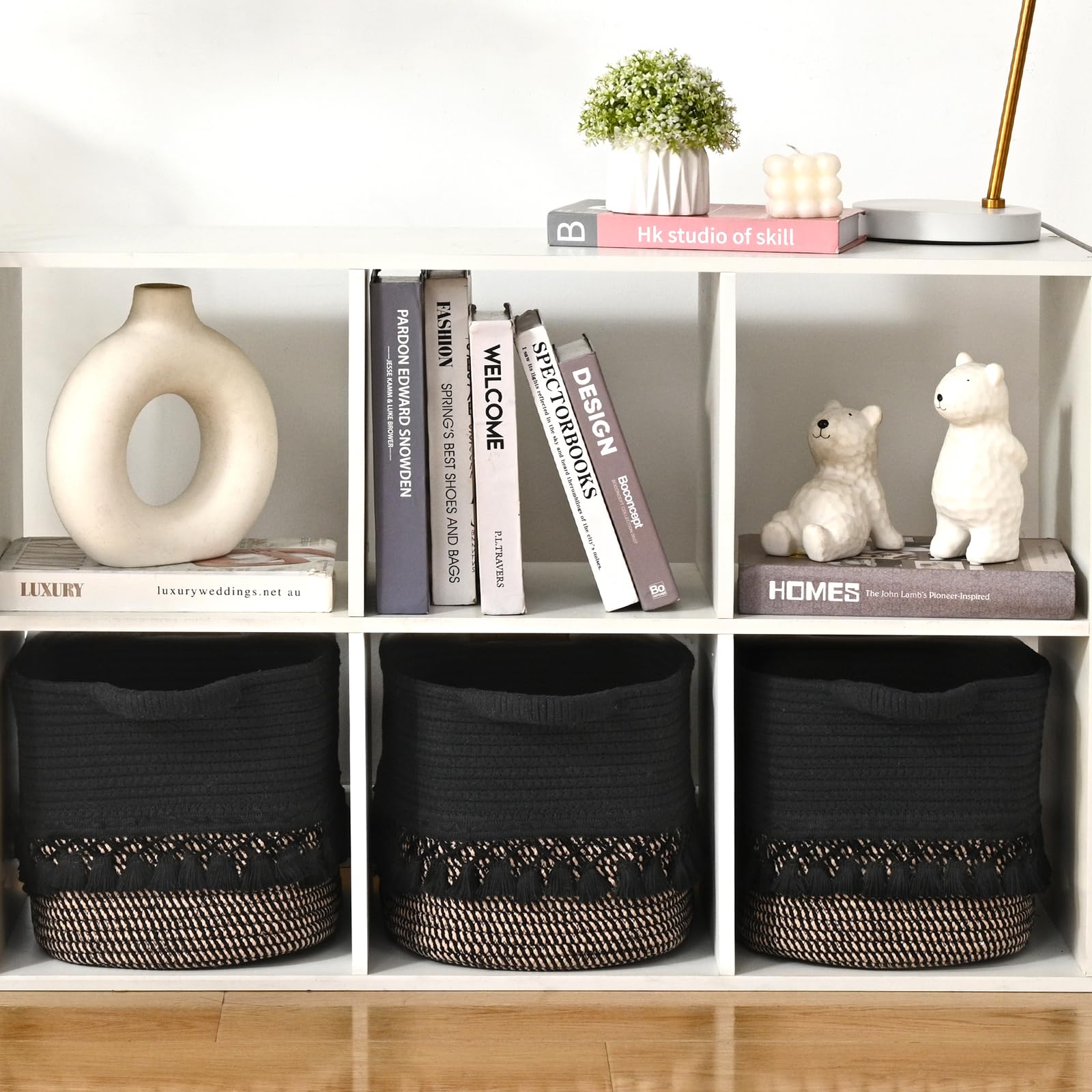 Degeyoyo handmade rope basket offers natural texture for modern interiors