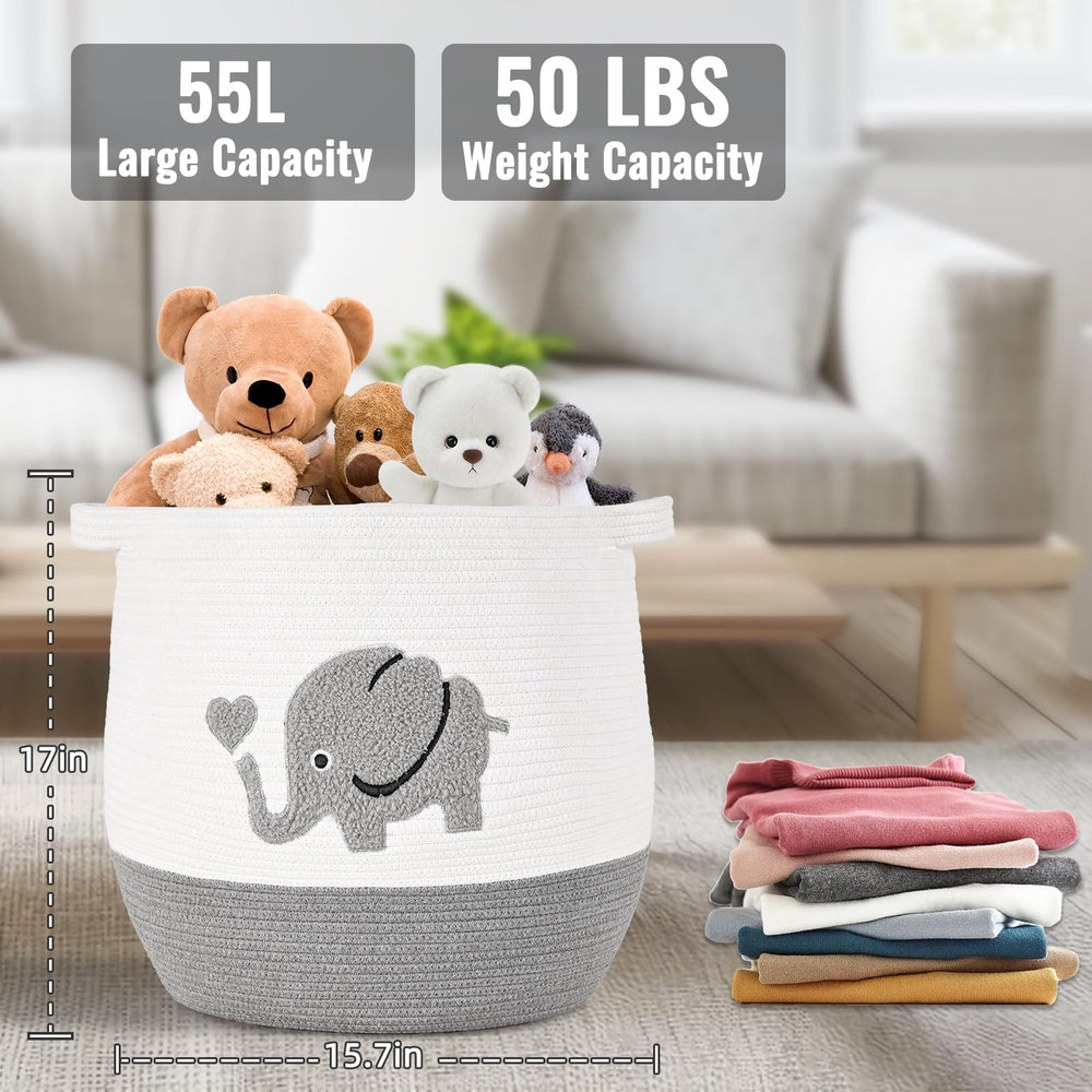Degeyoyo large baby laundry basket gray folded close up of reshaping design