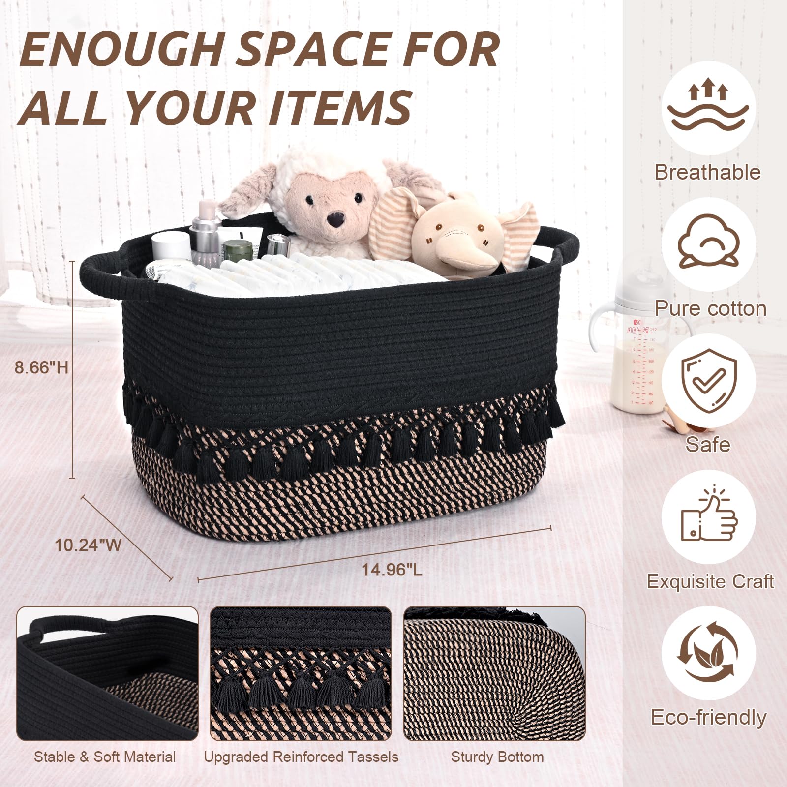 Degeyoyo large shelf basket in a cube organizer for tidy spaces