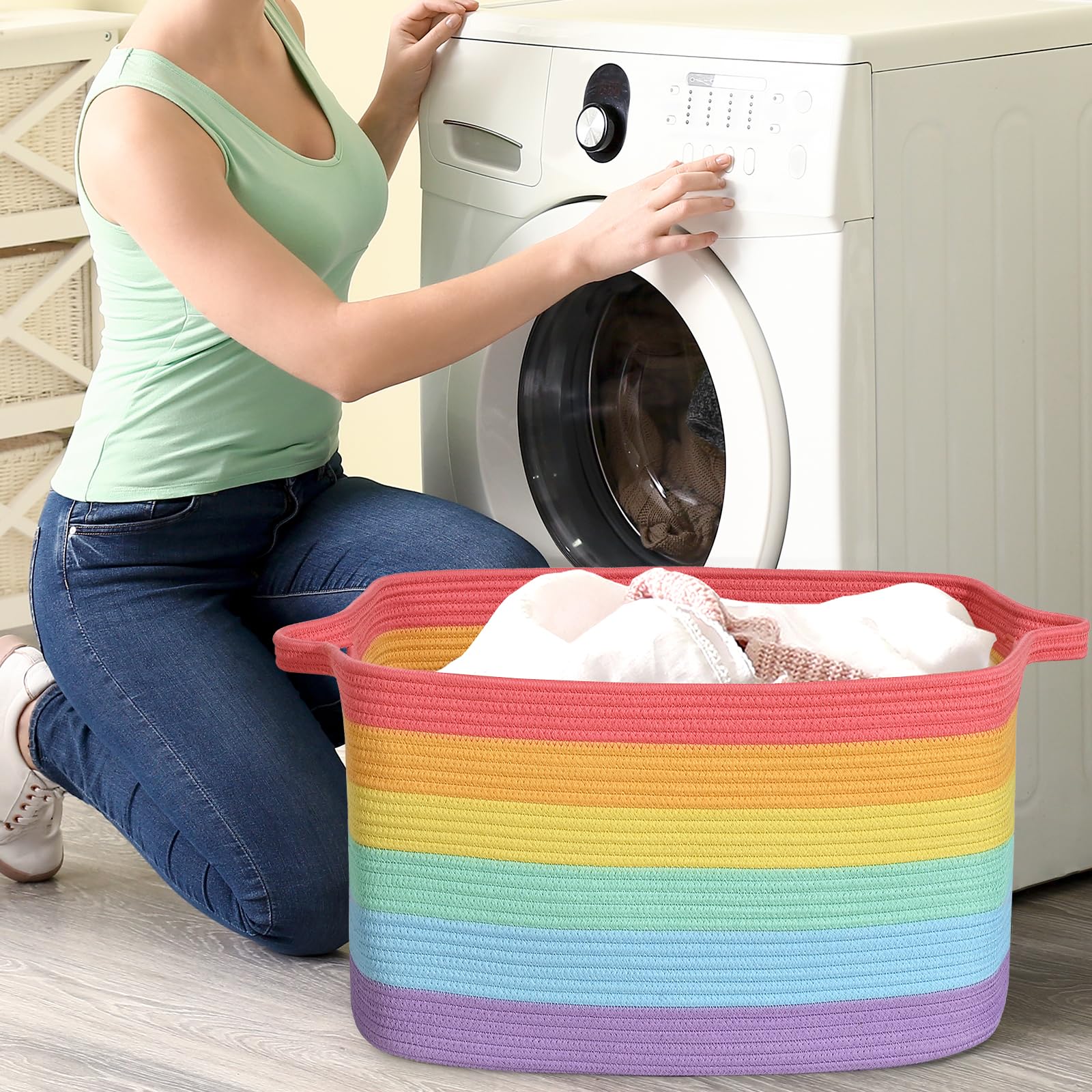 Degeyoyo nursery room storage basket, safe and soft textile storage