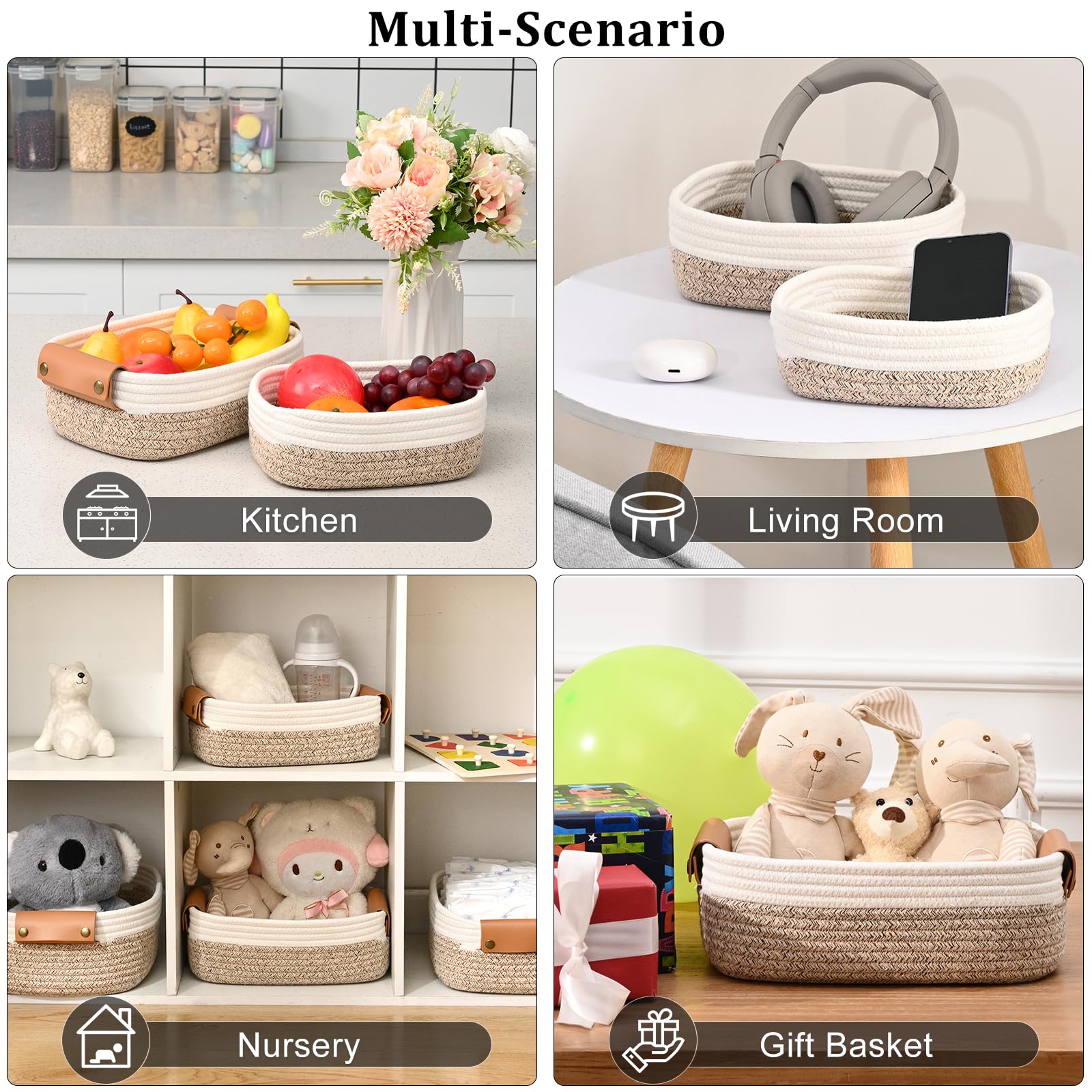 Degeyoyo nursery storage basket keeps plush toys and essentials organized.
