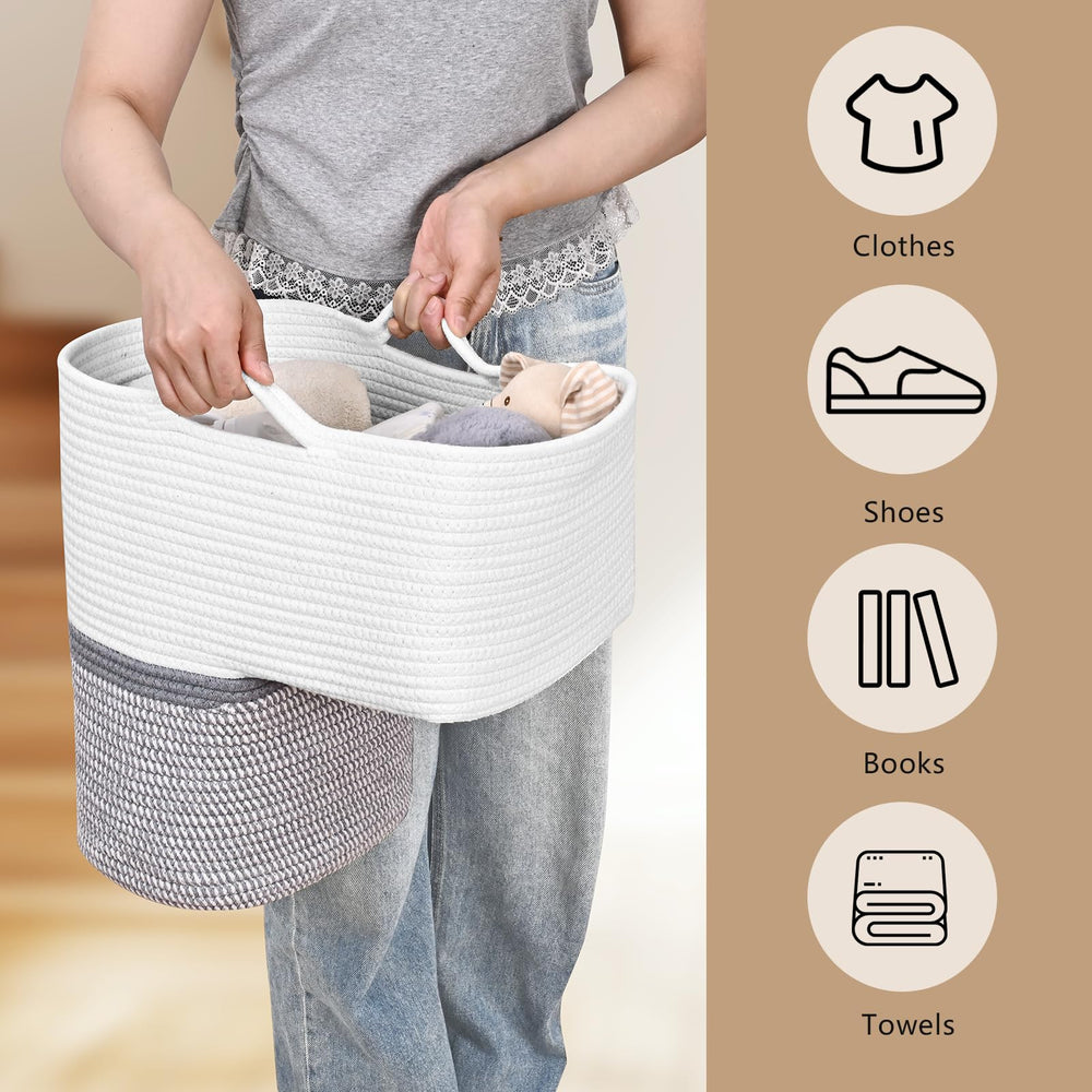 Degeyoyo cotton rope basket close-up highlighting soft texture safe for surfaces