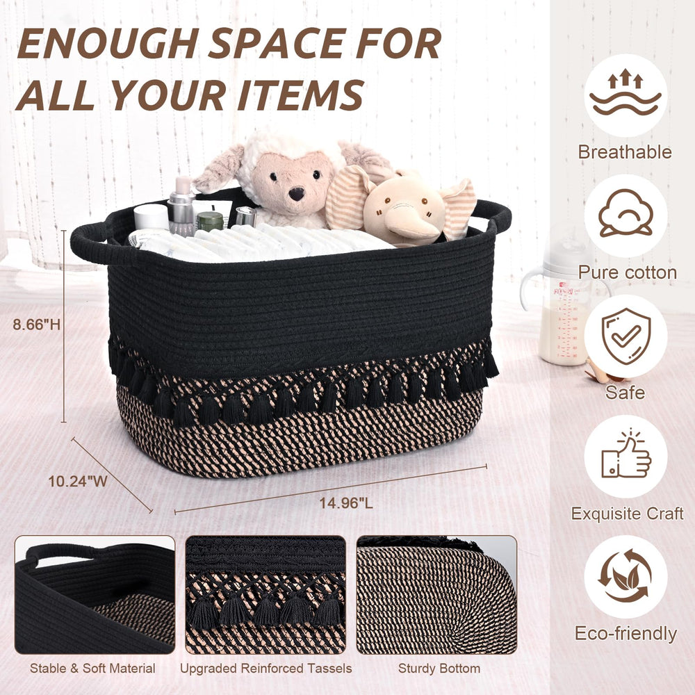 Degeyoyo storage basket with handles simplifies daily organizing near desks and shelves