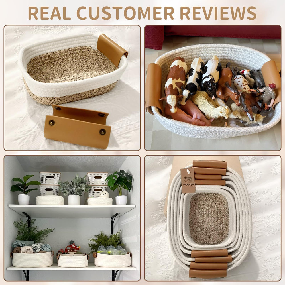 Degeyoyo storage baskets set6 bathroom kitchen shelf organization and decor.