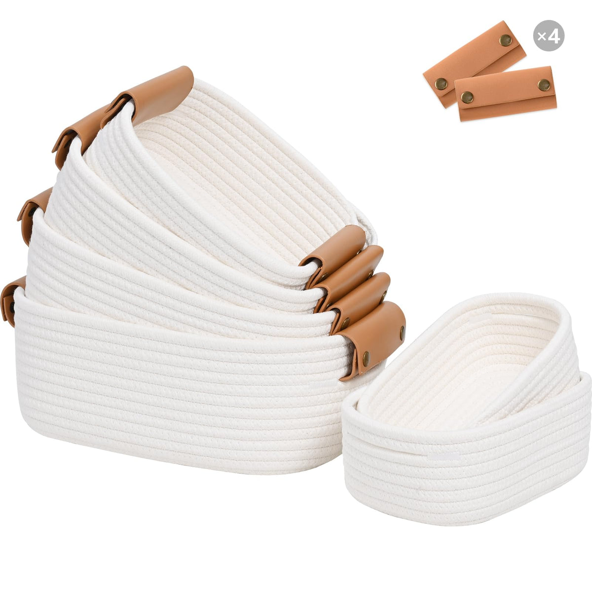 Degeyoyo storage baskets set6 multi-size collection keeps clutter organized for easy access.
