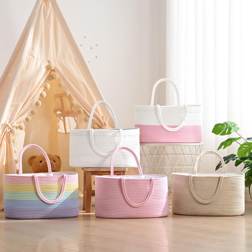 Degeyoyo stylish nursery basket in multiple colors, a practical nursery storage and decor accent.