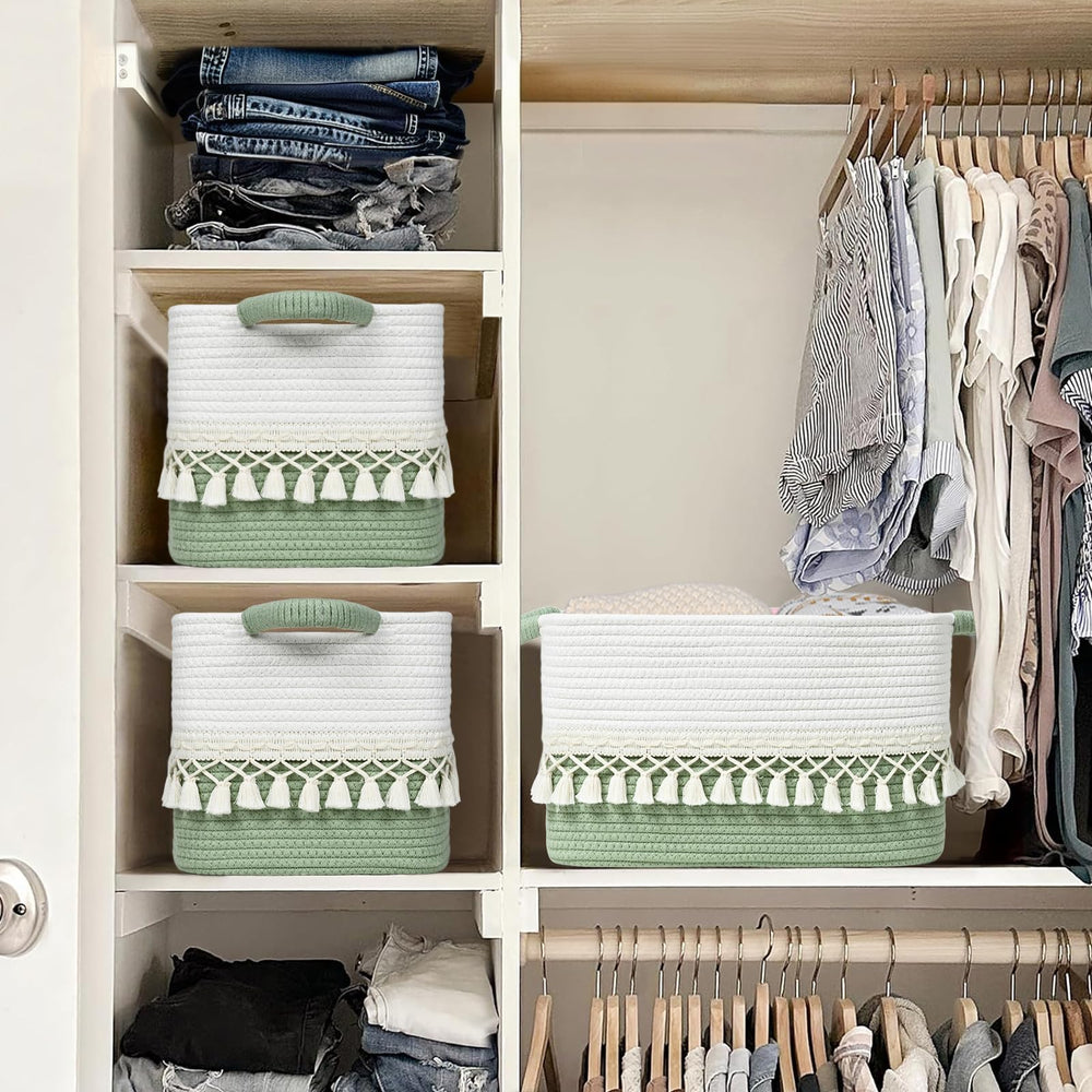 Degeyoyo white-green two-pack complements modern decor while reducing clutter