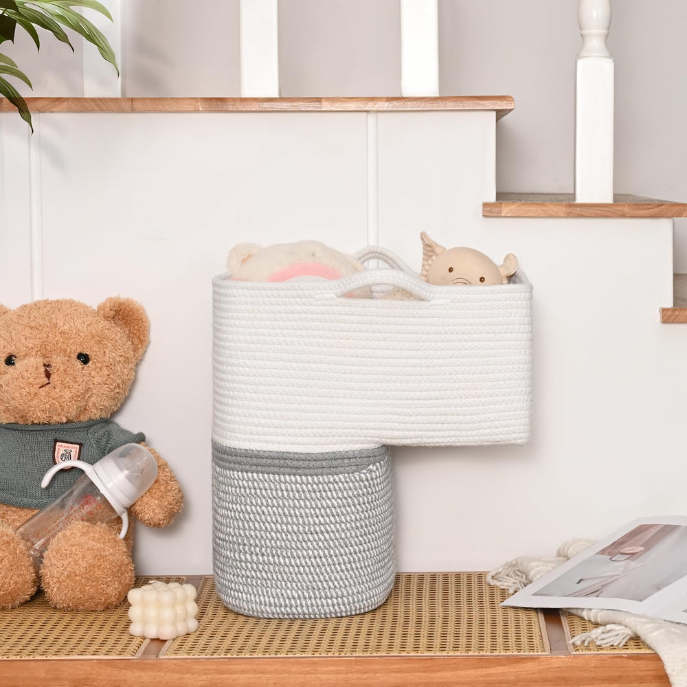 Degeyoyo stair basket folded flat for cupboard storage when not in use