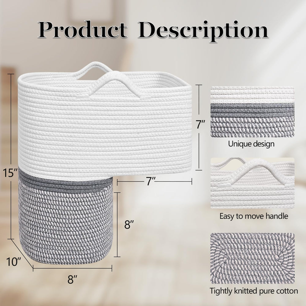 Degeyoyo stair basket handle detail on reinforced stitching for easy carrying