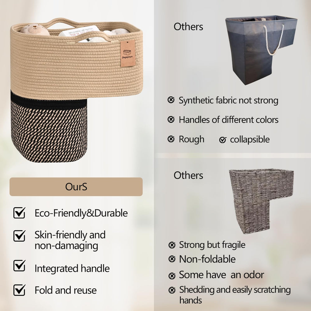 Degeyoyo woven stair basket for toys storage, perfect for playroom organization.