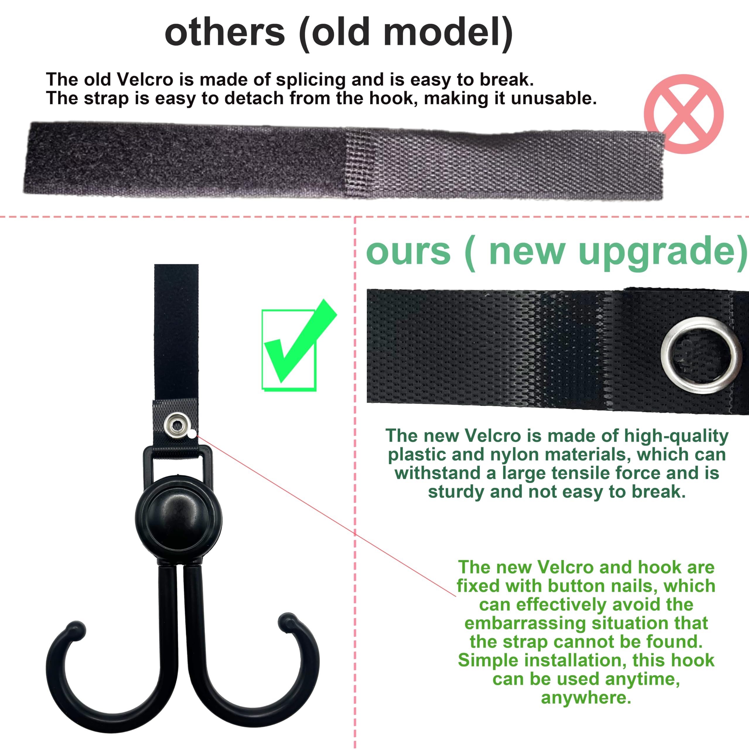 DEIHAALEN headrest hook attached to car seat provides reachable storage.