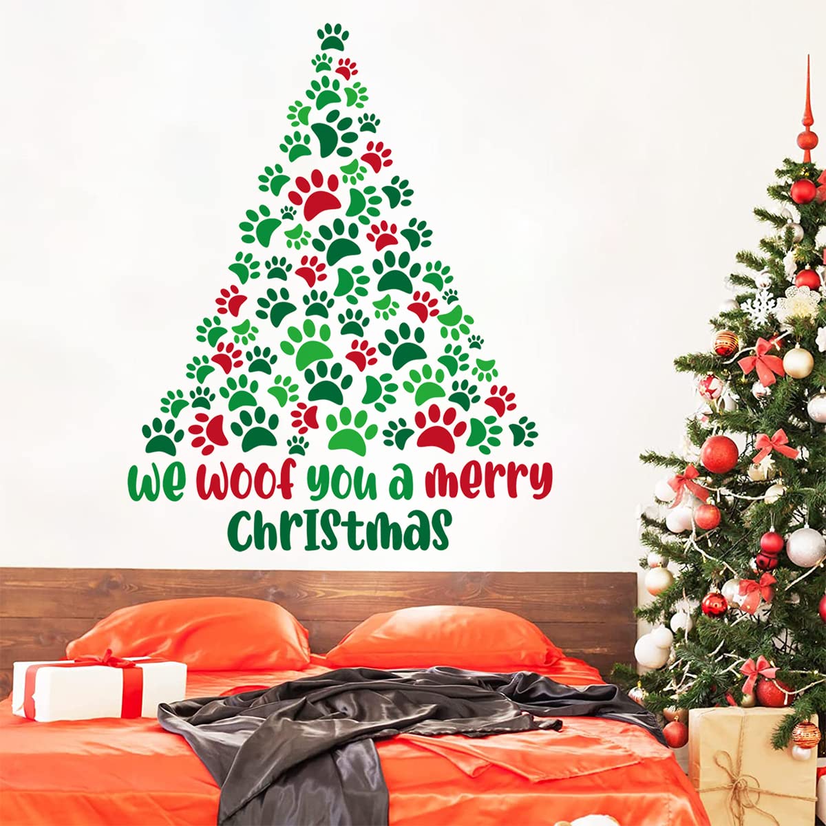 DEIKOKA office decor Christmas tree wall sticker complements workspaces with seasonal cheer