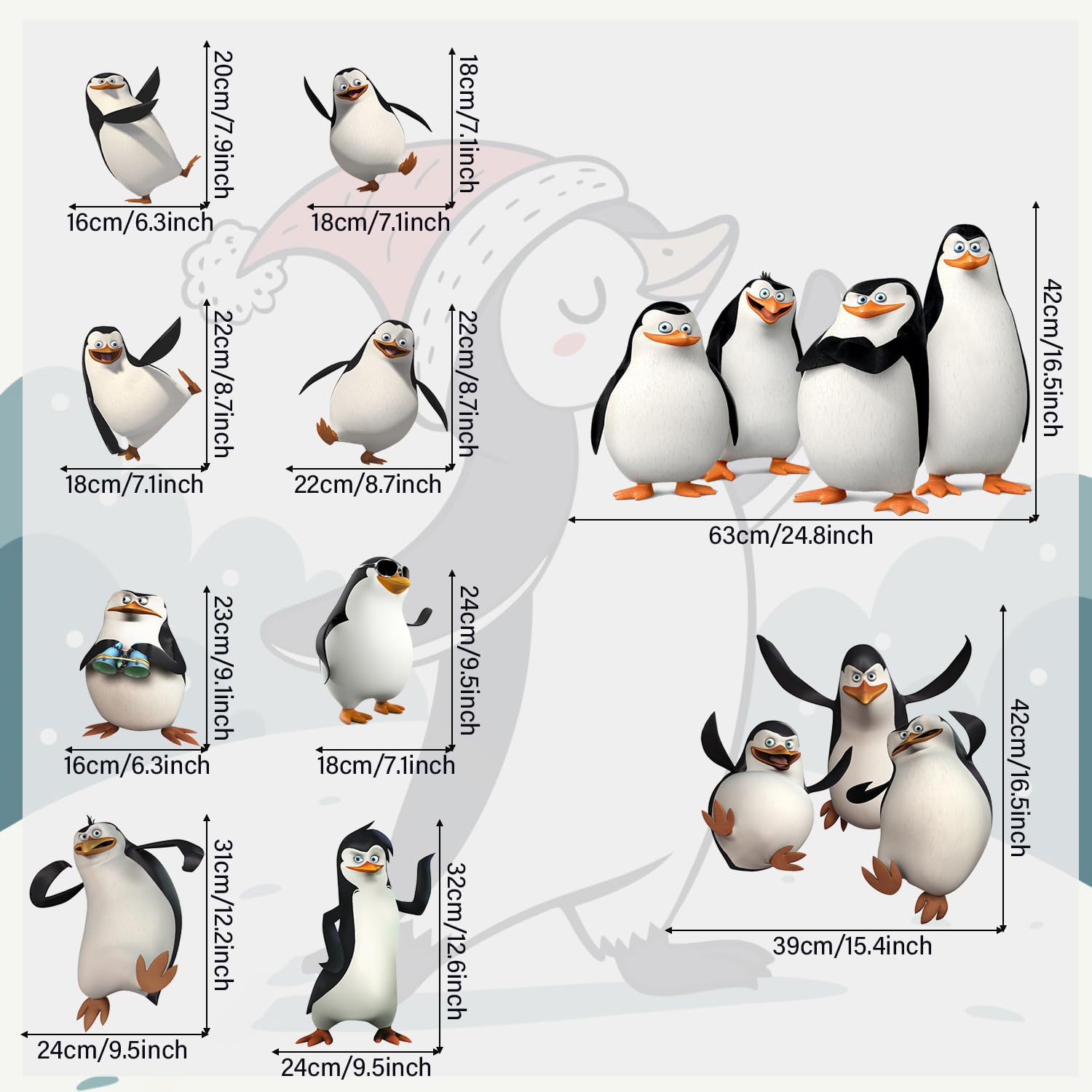 DEIKOKA penguin wall art for playroom, bright decor sparks imagination.