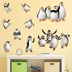 DEIKOKA penguin wall decals for kids' room, easy peel-and-stick decor.