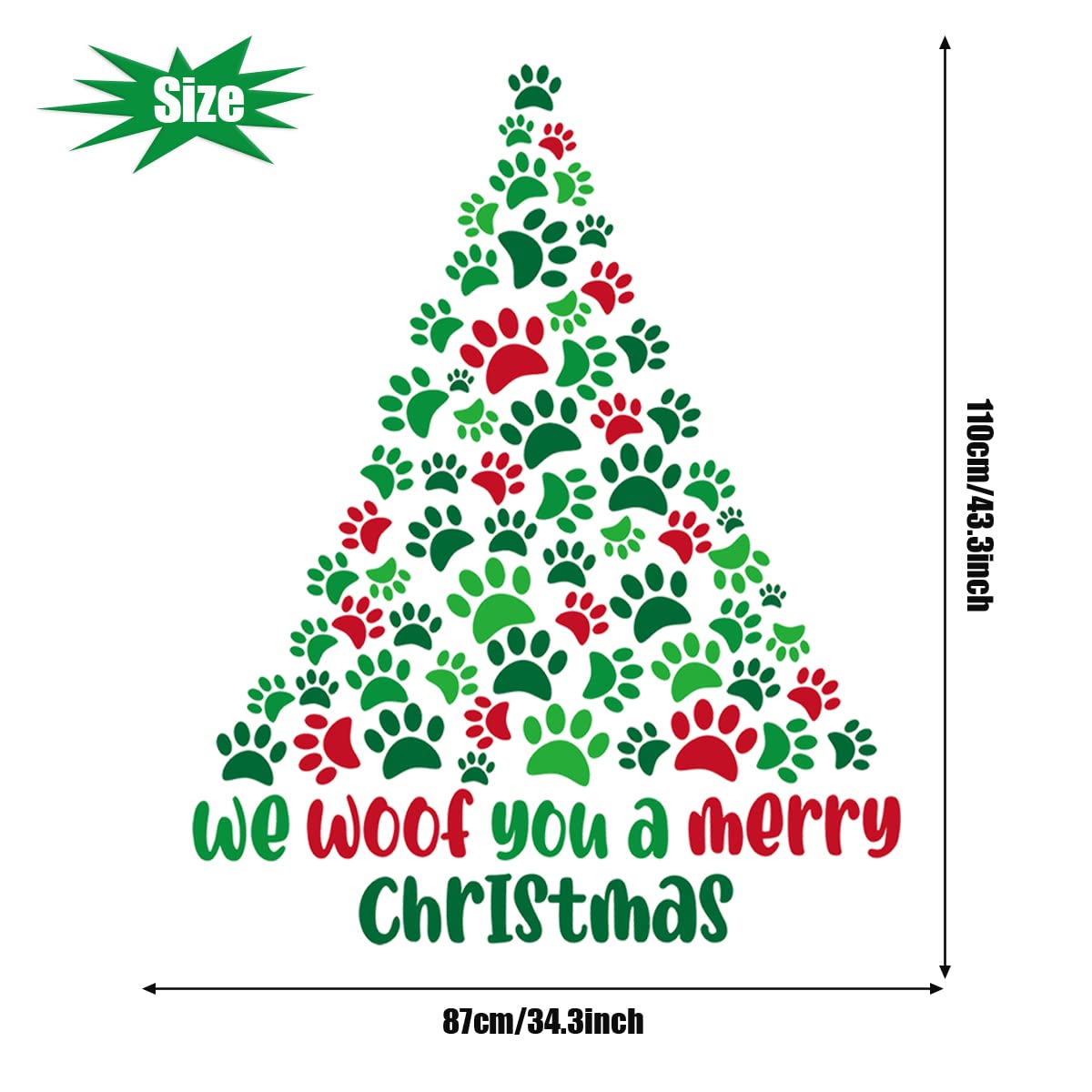 DEIKOKA removable vinyl Christmas decal close-up shows vibrant detail and easy wall removal