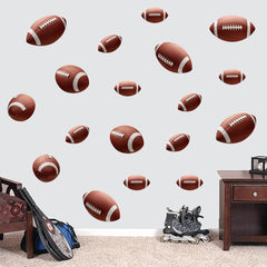 DEIKOKA rugby decal on bedroom wall creates energetic decor for kids.