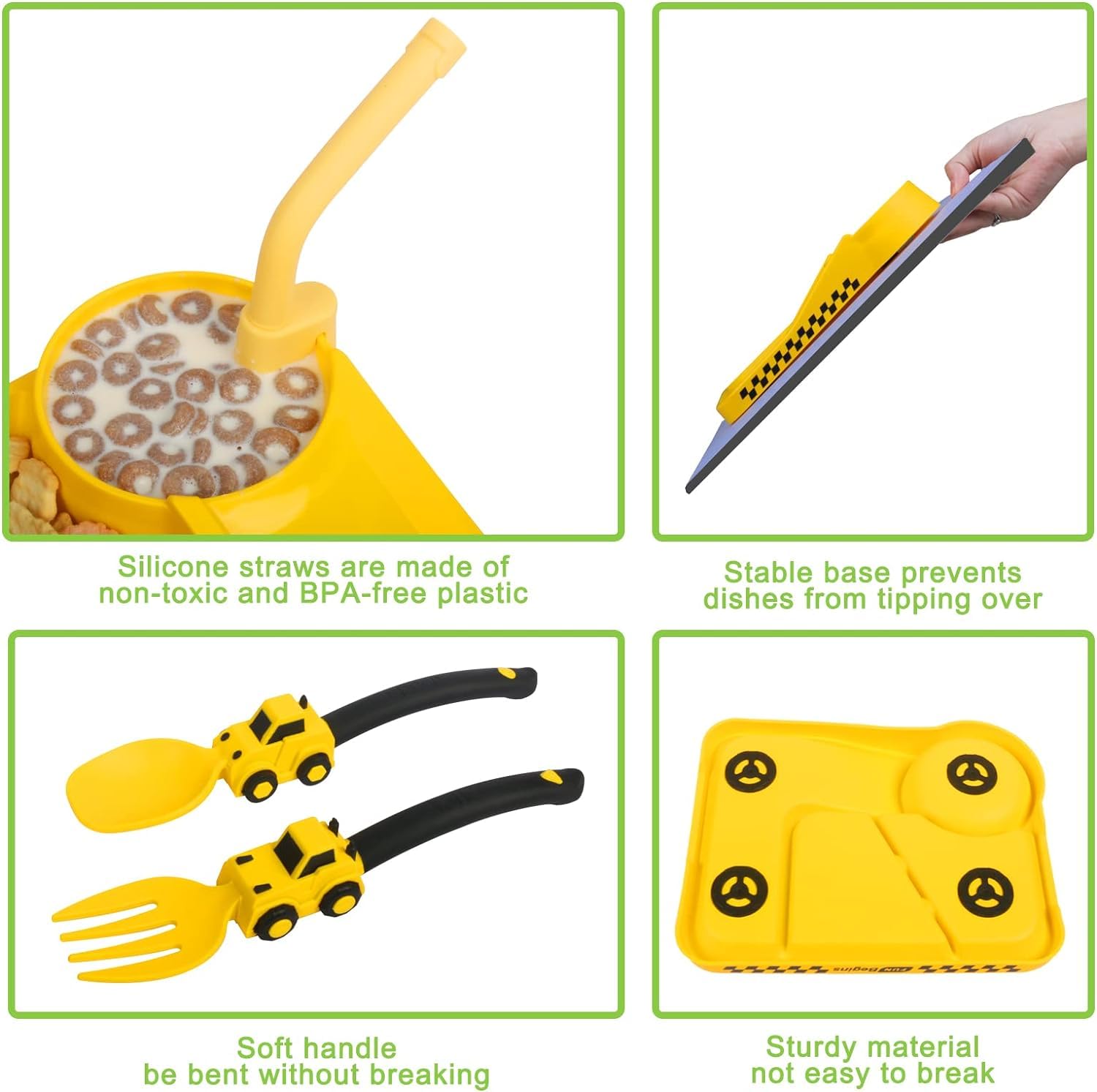 Deinyi Construction Toddler Plates gift-pack ready for birthdays or holidays