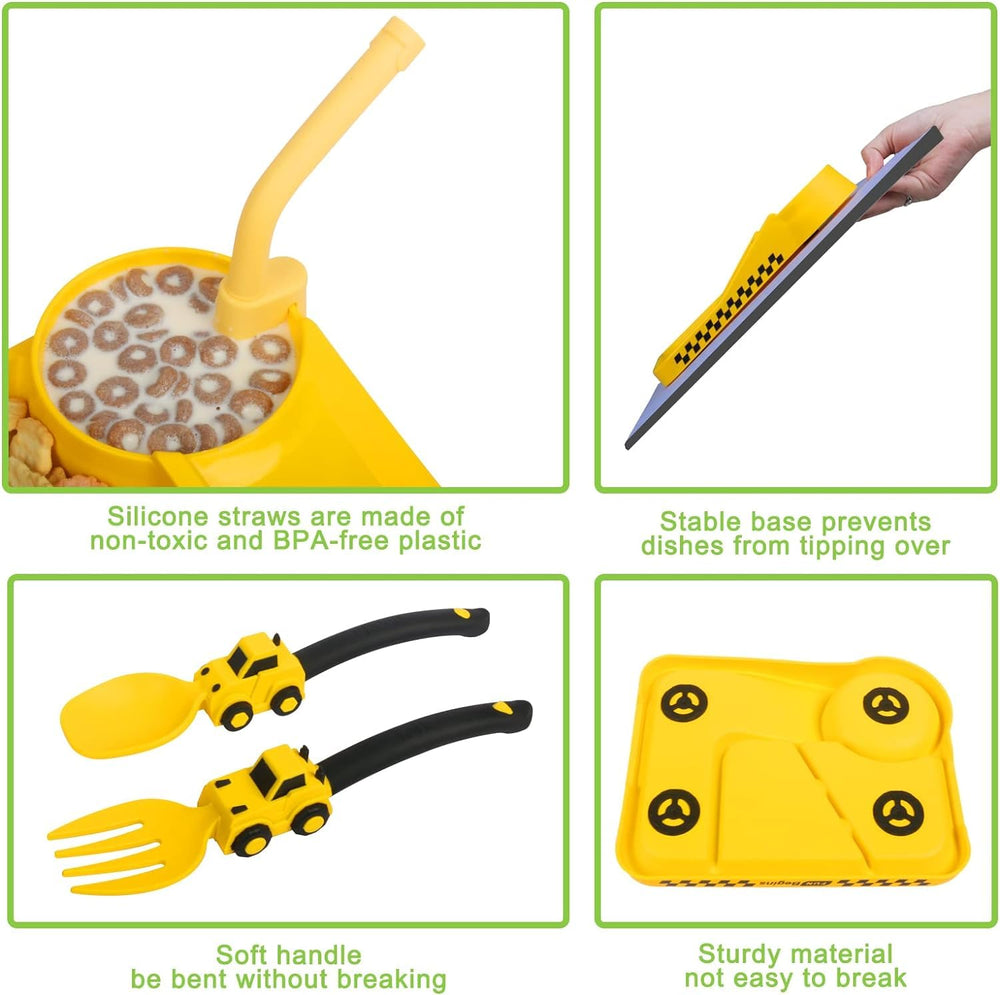 Deinyi Construction Toddler Plates gift-pack ready for birthdays or holidays