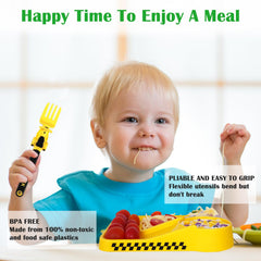 Deinyi soft-curved handles fit small hands during meals.