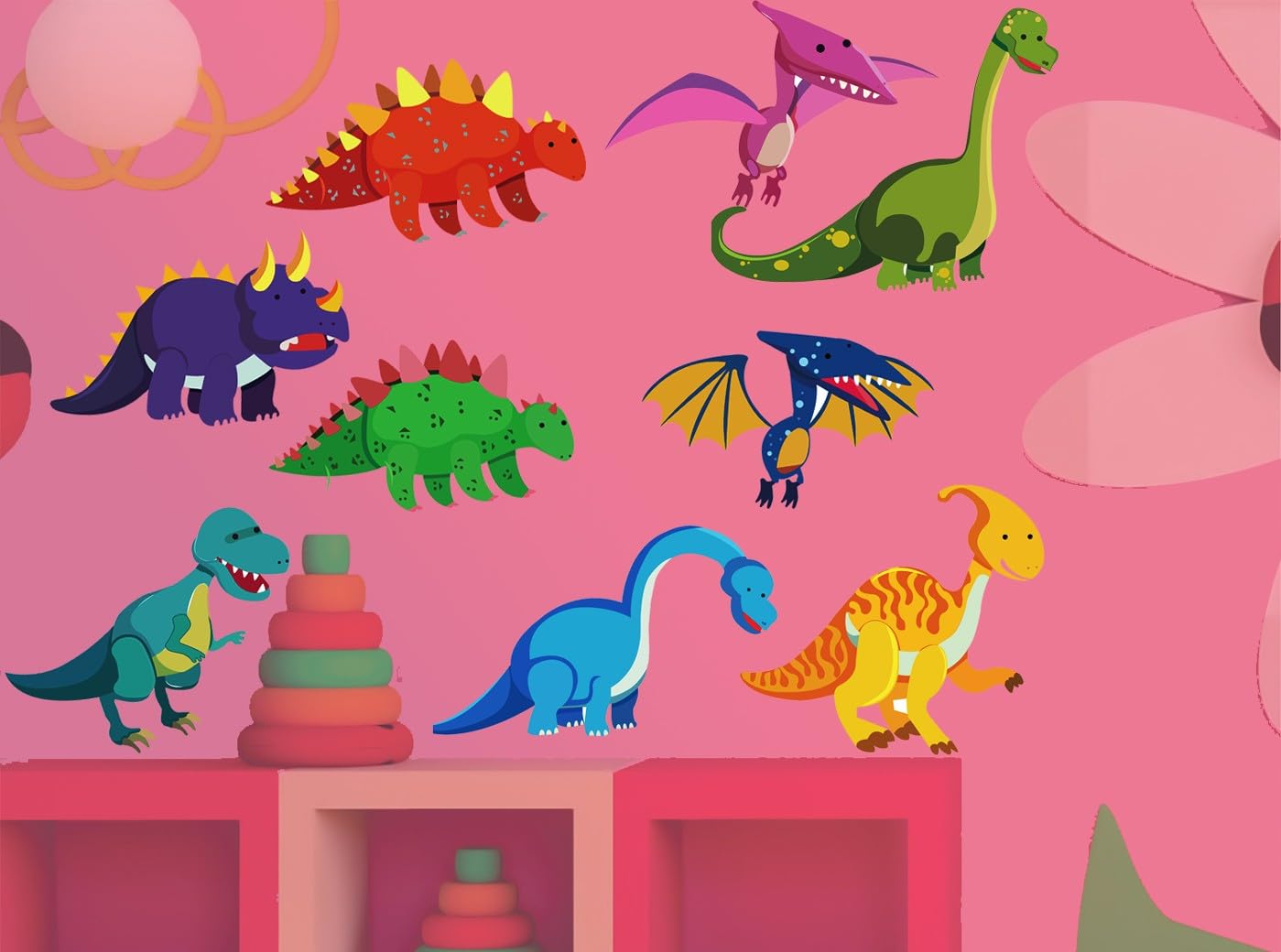 DEKOSH Velociraptor wall decal creates dynamic kid's room focal point