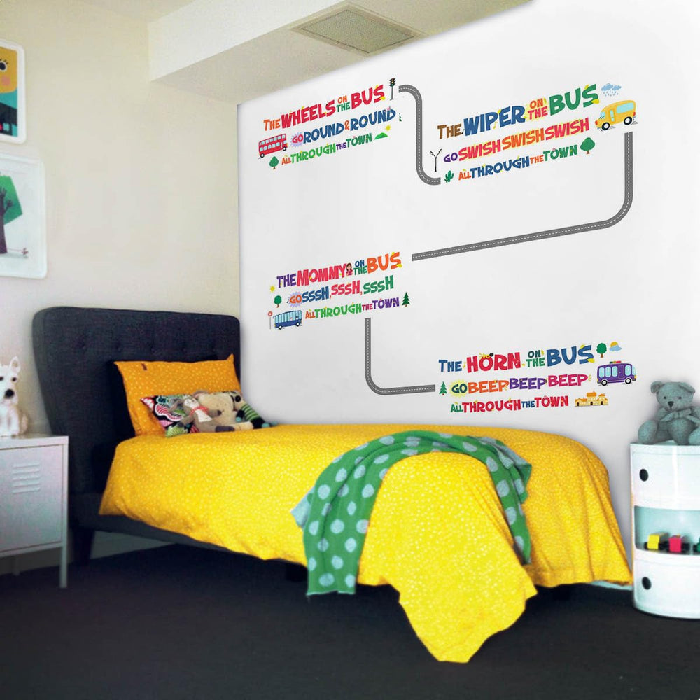 DEKOSH Wheels on the Bus with bright color scheme enhances a learning corner