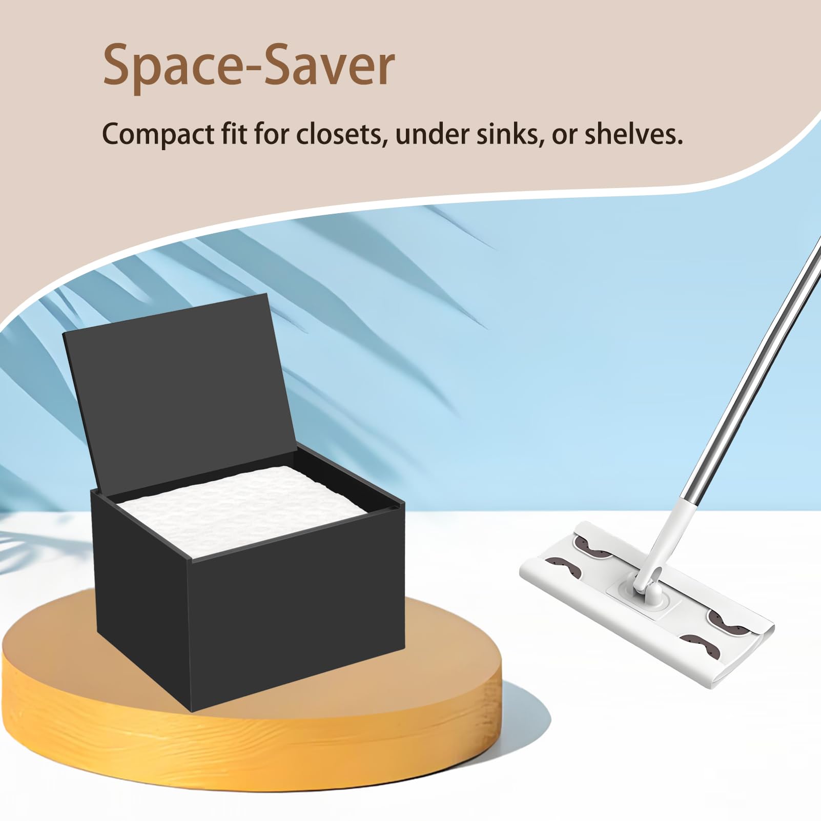 DELIPPLY Mop Pad Holder Container acrylic surface cleans easily with a quick wipe.