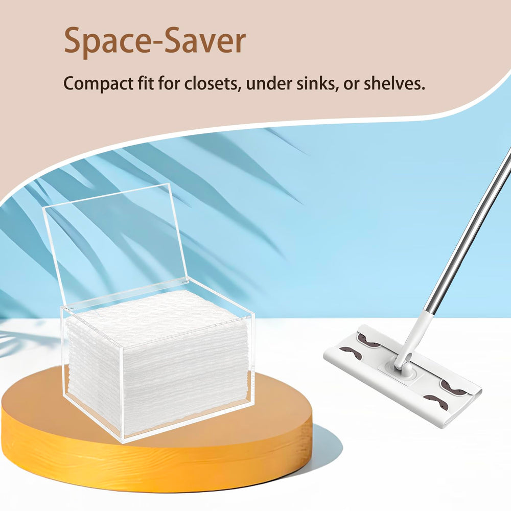 Delipply see-through acrylic keeps pad supply visible at a glance.