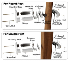 Della Stella anti-slip pad close-up highlights secure, wobble-free stair mounting.