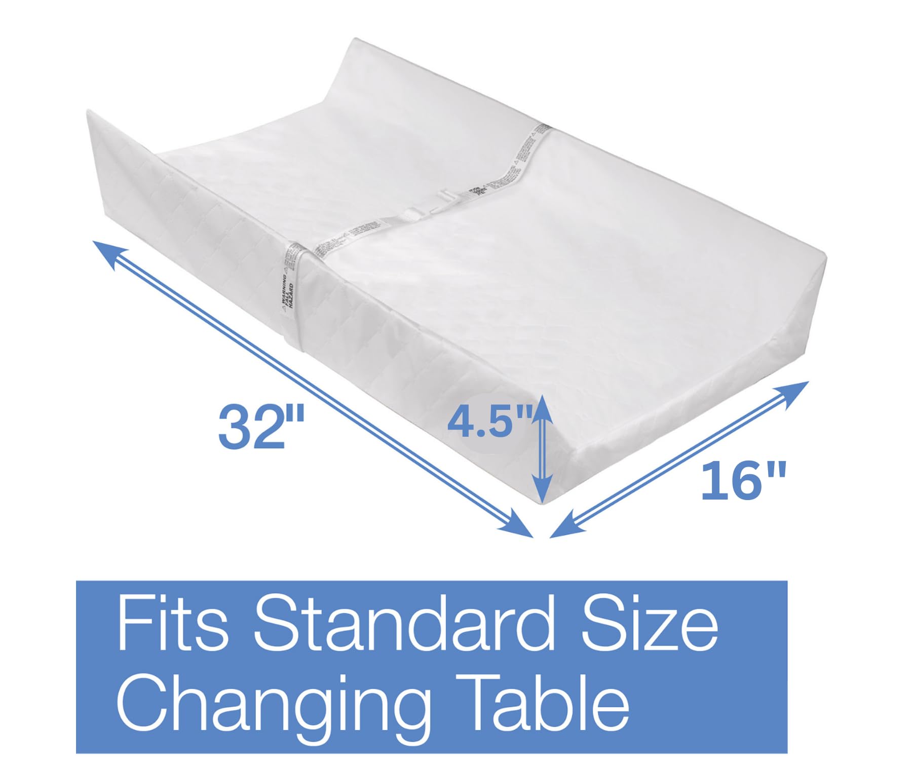 Delta Children Beautyrest pad shows waterproof cover, easy to wipe clean after spills